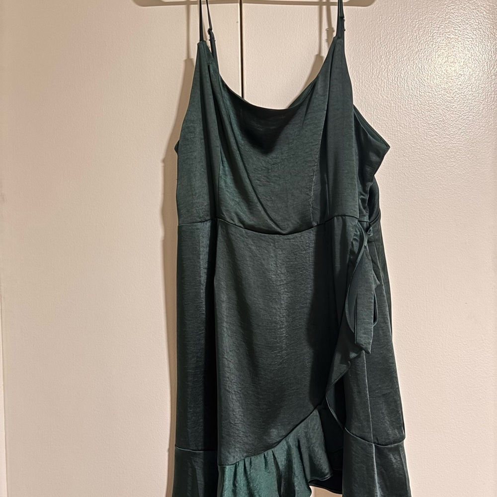 Wild Fable Asymmetrical Dark Green Dress